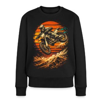 Dirtbike Dirt Bike Motocross - Frauen Premium Bio Pullover - Schwarz - Vorne - Julia (174cm)