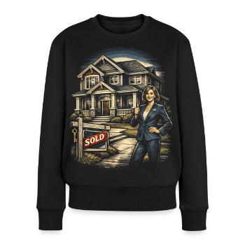 Immobilienmakler Makler - Frauen Premium Bio Pullover - Schwarz - Vorne - Julia (174cm)