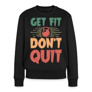 Motif de mise en forme et ne pas arrêter les kettlebells - Pull Premium bio Femme - noir - Devant - Julia (174cm)