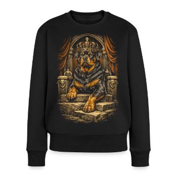 Rottweiler Hund - Frauen Premium Bio Pullover - Schwarz - Vorne - Julia (174cm)
