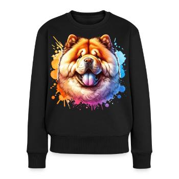Chowchow Motif - Pull Premium bio Femme - noir - Devant - Julia (174cm)