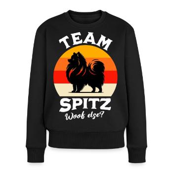 Team Spitz - Frauen Premium Bio Pullover - Schwarz - Vorne - Julia (174cm)