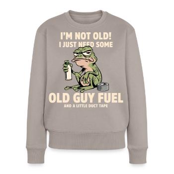 T du ruban adhésif de carburant Frog - Pull Premium bio Femme - taupe - Devant - Julia (174cm)