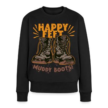 Hiking Day Hiking Happy Feet Muddy Boots - Women's Premium Organic Jumper - black - Front - Julia (174cm)