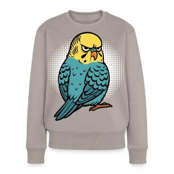 Propriétaires de perruches ondulées Propriétaires de perruches ondulées - Pull Premium bio Femme - taupe - Devant - Julia (174cm)