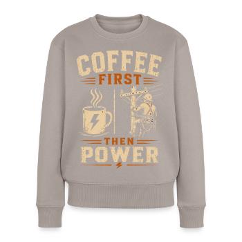 Power Line Coffee Electrician Technology - Women's Premium Organic Jumper - taupe - Front - Julia (174cm)