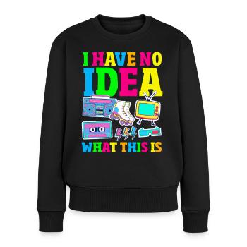 Retour rétro au design vintage des années 80 - Pull Premium bio Femme - noir - Devant - Julia (174cm)