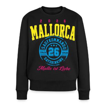 Malle 2026 Mallorca Saufkommando Daydrinking - Frauen Premium Bio Pullover - Schwarz - Vorne - Julia (174cm)