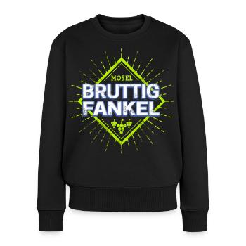Bruttig-Fankel an der Mosel mit Retro Weintrauben - Frauen Premium Bio Pullover - Schwarz - Vorne - Julia (174cm)