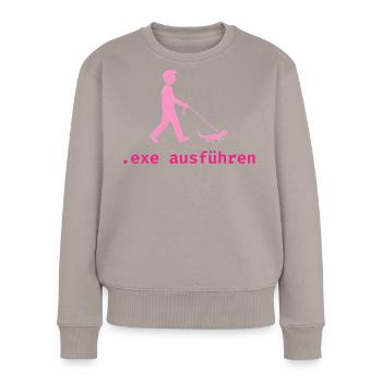 .exe ausführen ADMIN - Frauen Premium Bio Pullover - Taupe - Vorne - Julia (174cm)