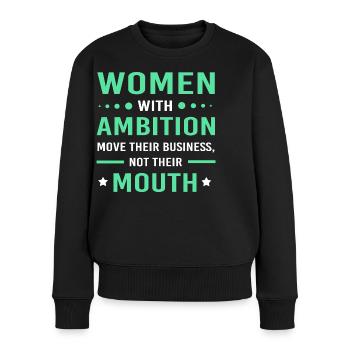 Unternehmer - Frauen Premium Bio Pullover - Schwarz - Vorne - Julia (174cm)