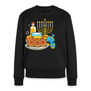 Chanukkah Hanukkah Hanukah - Frauen Premium Bio Pullover - Schwarz - Vorne - Julia (174cm)