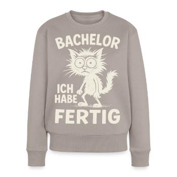 Bachelor Abschluss Absolvent BWL Student Studium - Frauen Premium Bio Pullover - Taupe - Vorne - Julia (174cm)