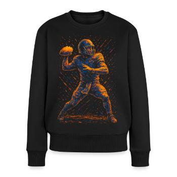 Football Joueur de football Homme - Pull Premium bio Femme - noir - Devant - Julia (174cm)
