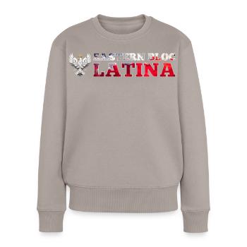 Ostblock Latina Polin Polen weißer Adler Geschenk - Frauen Premium Bio Pullover - Taupe - Vorne - Julia (174cm)
