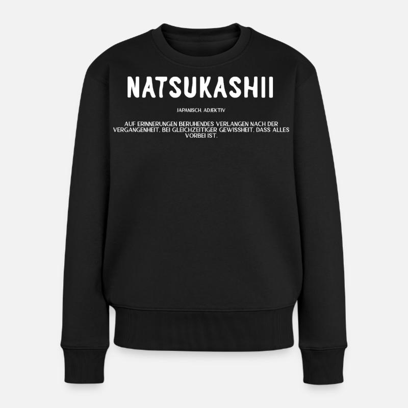 Natsukashii w - Frauen Premium Bio Pullover - Schwarz