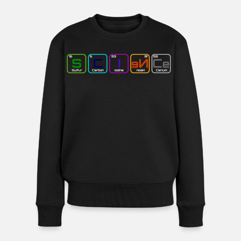 "Wissenschaft" mit den Elementen - Frauen Premium Bio Pullover - Schwarz