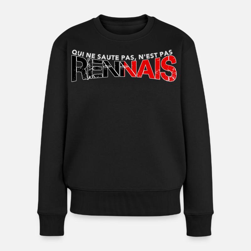 Qui ne saute pas, n'est pas Rennais - Pull Premium bio Femme - noir