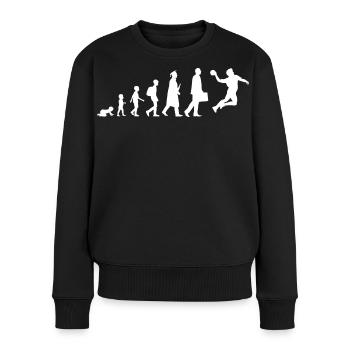 Evolution Handball - Frauen Premium Bio Pullover - Schwarz - Vorne - Julia (174cm)