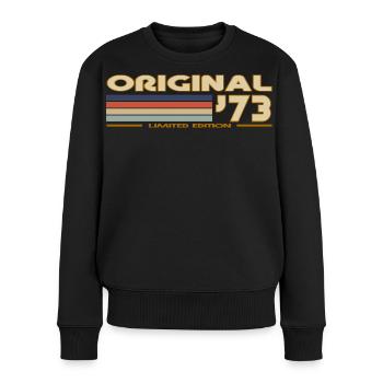 Retro-Vintage 1973 - Frauen Premium Bio Pullover - Schwarz - Vorne - Julia (174cm)
