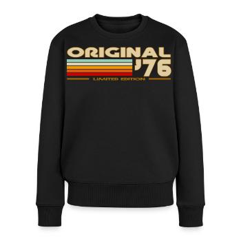 1976 - Frauen Premium Bio Pullover - Schwarz - Vorne - Julia (174cm)