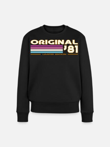 1981 - Frauen Premium Bio Pullover - Schwarz