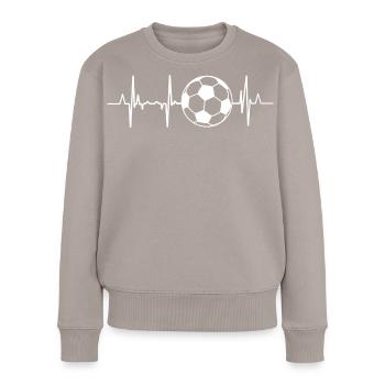Fußball EKG - Frauen Premium Bio Pullover - Taupe - Vorne - Julia (174cm)