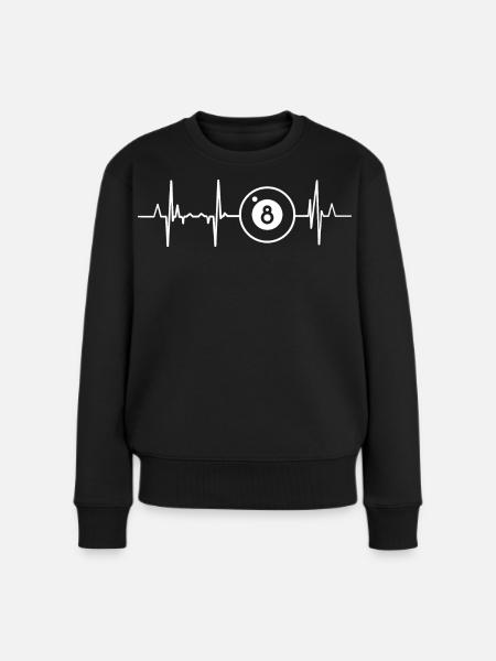 Billard Herzklopfen - Frauen Premium Bio Pullover - Schwarz