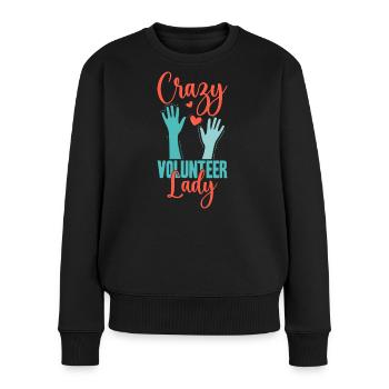 Appréciation du Bénévolat Volontaire Folle Bénévole - Pull Premium bio Femme - noir - Devant - Julia (174cm)