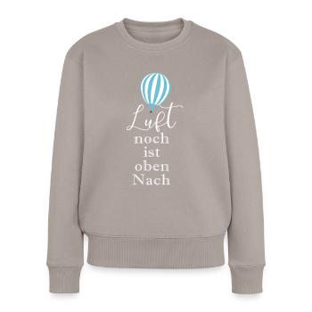 Ballon Heißluftballon Ballonfahrt - Frauen Premium Bio Pullover - Taupe - Vorne - Julia (174cm)