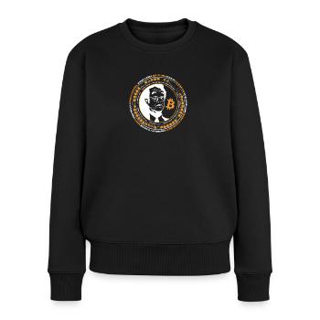Satoshi simply Bitcoin - Frauen Premium Bio Pullover - Schwarz - Vorne - Julia (174cm)