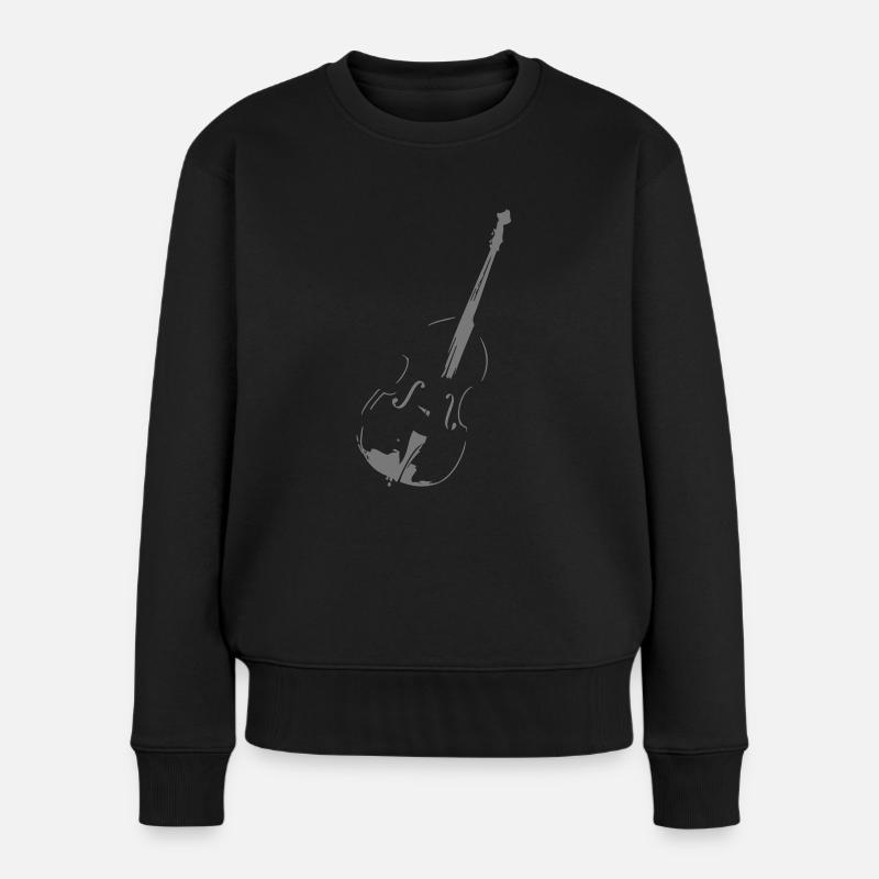 Kontrabass - Frauen Premium Bio Pullover - Schwarz