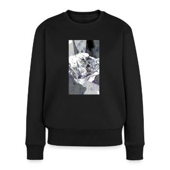 Dank lightX abstrakt - Frauen Premium Bio Pullover - Schwarz - Vorne - Julia (174cm)