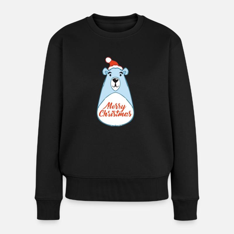 Weihnachtsbär - Frauen Premium Bio Pullover - Schwarz