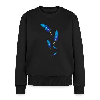 plume mouche légère aéré duveteux - Pull Premium bio Femme - noir - Devant - Julia (174cm)