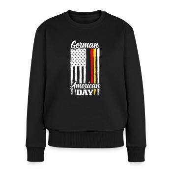 USA Germany German American Day - Frauen Premium Bio Pullover - Schwarz - Vorne - Julia (174cm)
