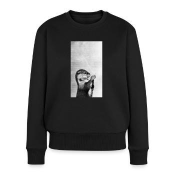 Loutre fumeuse - Pull Premium bio Femme - noir - Devant - Julia (174cm)