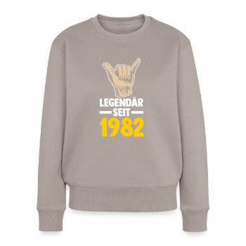 Jahrgang 1982 41 Jahre Geburtstag - Frauen Premium Bio Pullover - Taupe - Vorne - Julia (174cm)