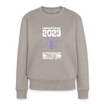 Spinne Kita Kindergarten 2023 - Frauen Premium Bio Pullover - Taupe - Vorne - Julia (174cm)