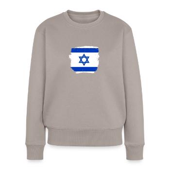 Israel Vintage Israeli Flag - Women's Premium Organic Jumper - taupe - Front - Julia (174cm)