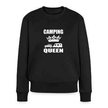 camping - Frauen Premium Bio Pullover - Schwarz - Vorne - Julia (174cm)