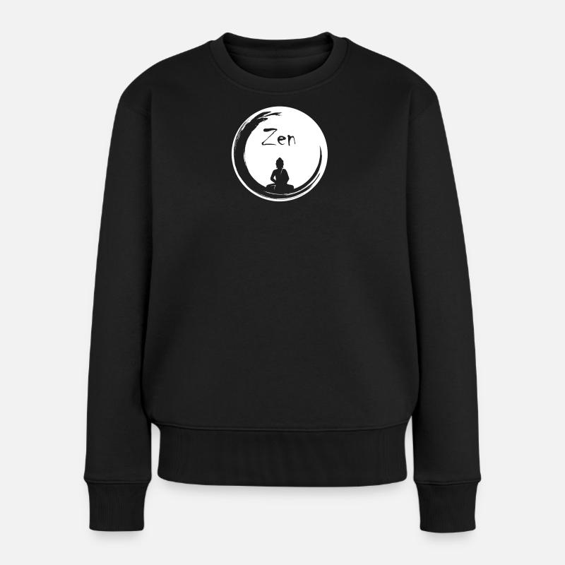 Zen-Blase - Frauen Premium Bio Pullover - Schwarz