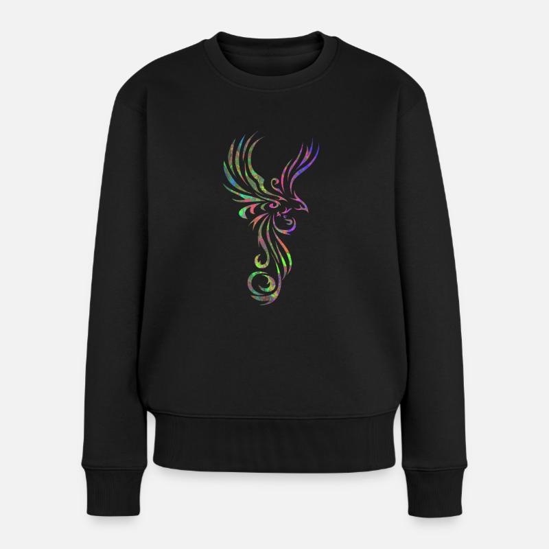 Tattoo Vogel marmoriert 2 - Frauen Premium Bio Pullover - Schwarz