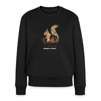 Preserve & Protect Squirrel Tree Squirrel Forest - Women's Premium Organic Jumper - black - Front - Julia (174cm)