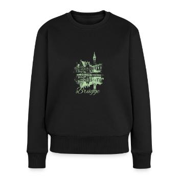 Bruges, Belgique, Maisons,skyline - Pull Premium bio Femme - noir - Devant - Julia (174cm)