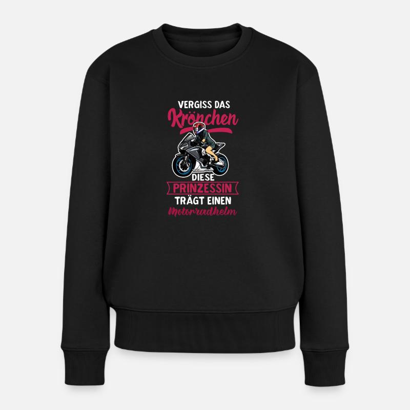 Prinzessin Motorrad Motorradhelm Motor Geschenk - Frauen Premium Bio Pullover - Schwarz
