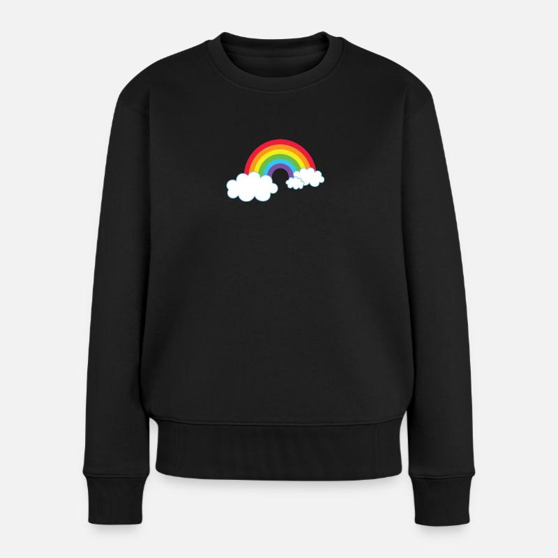 Regenbogen - Frauen Premium Bio Pullover - Schwarz