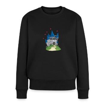 Ritterburg Schloss Ritter Burg - Frauen Premium Bio Pullover - Schwarz - Vorne - Julia (174cm)