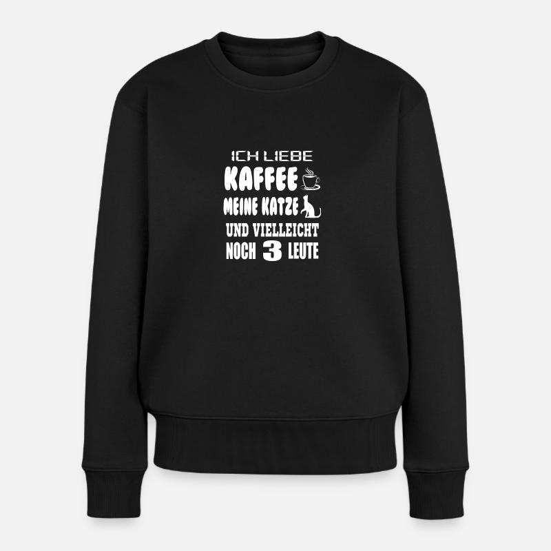 Spruch Katzen lustig - Frauen Premium Bio Pullover - Schwarz
