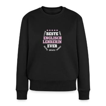 Beste Englischlehrerin English Englisch Lehrerin - Frauen Premium Bio Pullover - Schwarz - Vorne - Julia (174cm)